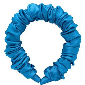 Ruched Satin Headband, Turquoise Blue Satin Headband